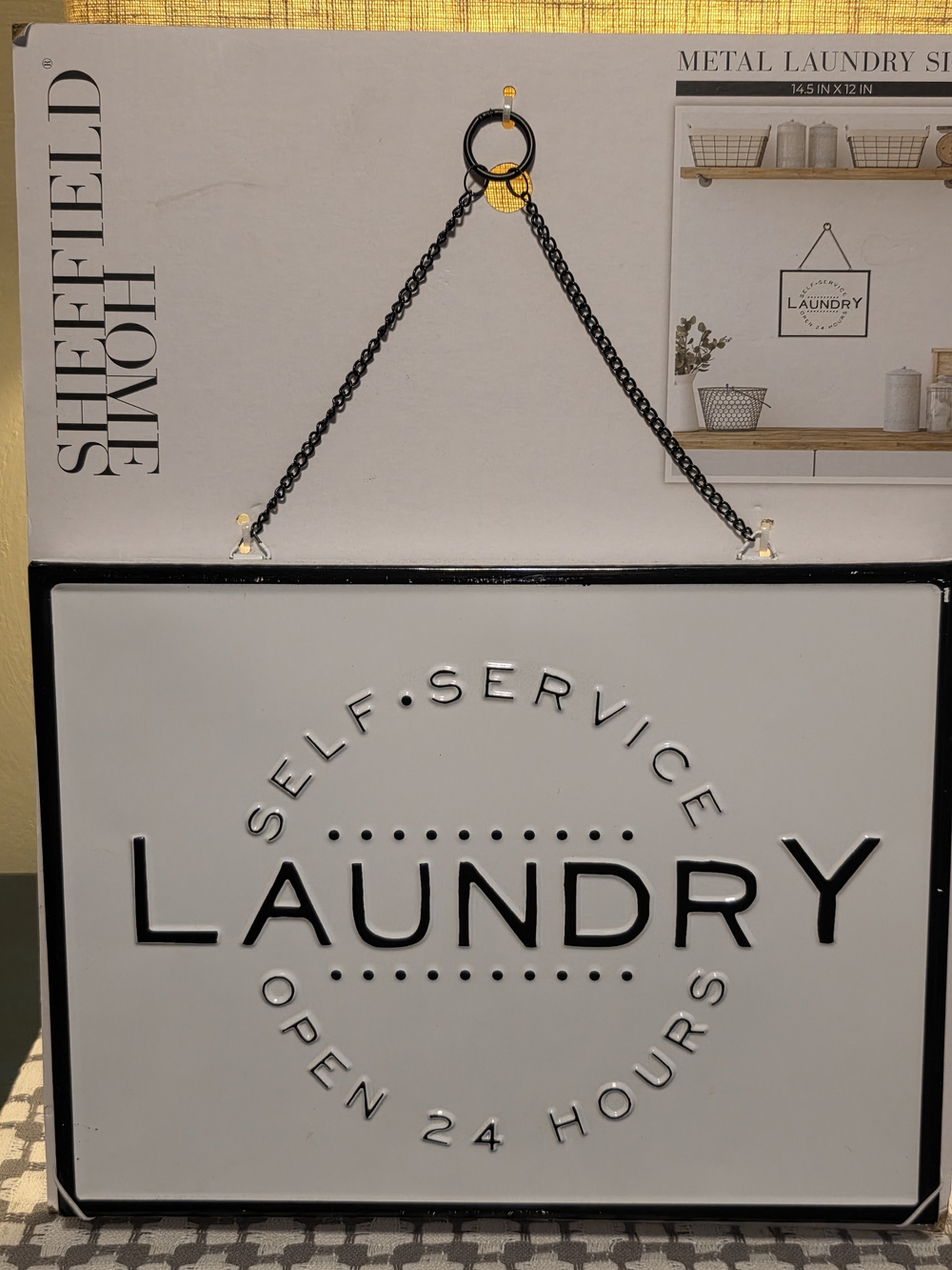 Sheffield Home White and Black 'Laundry' Metal Wall Sign
